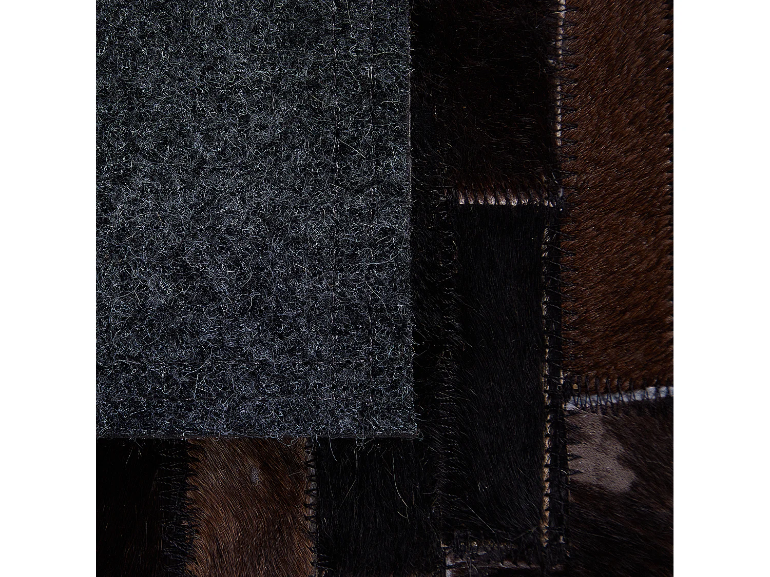 Teppich Leder dunkelbraun Muster 160 x 230 cm Akseki