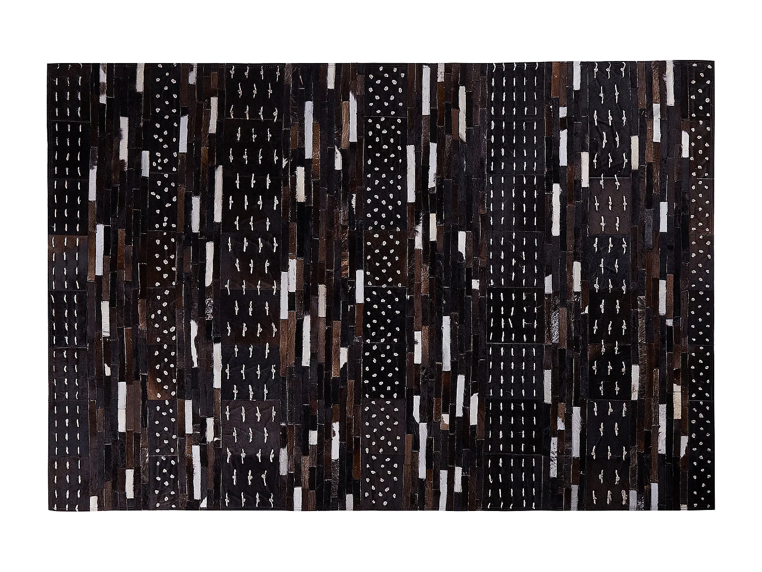 Teppich Leder dunkelbraun Muster 160 x 230 cm Akseki