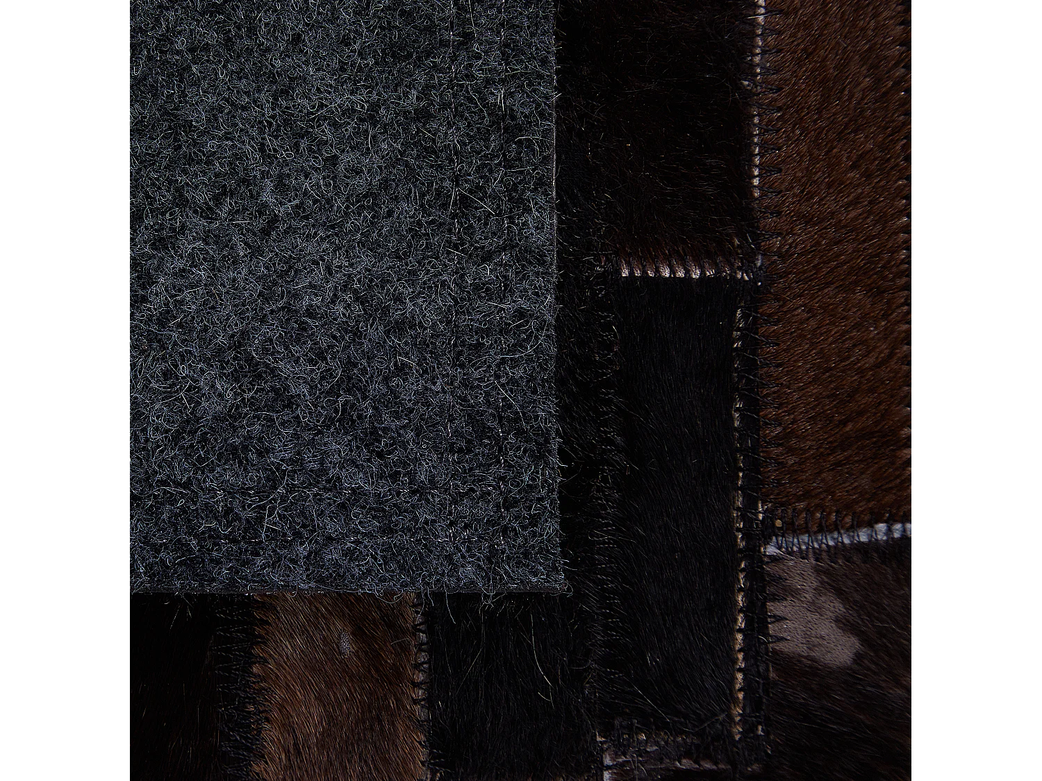 Teppich Leder dunkelbraun Muster 160 x 230 cm Akseki