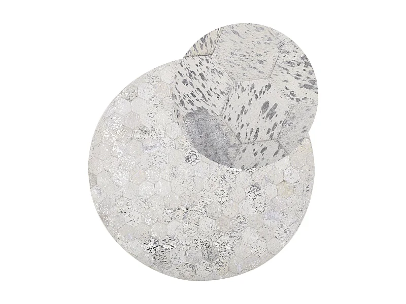 Vloerkleed BOZKOY ø 140 cm Leer Zilver