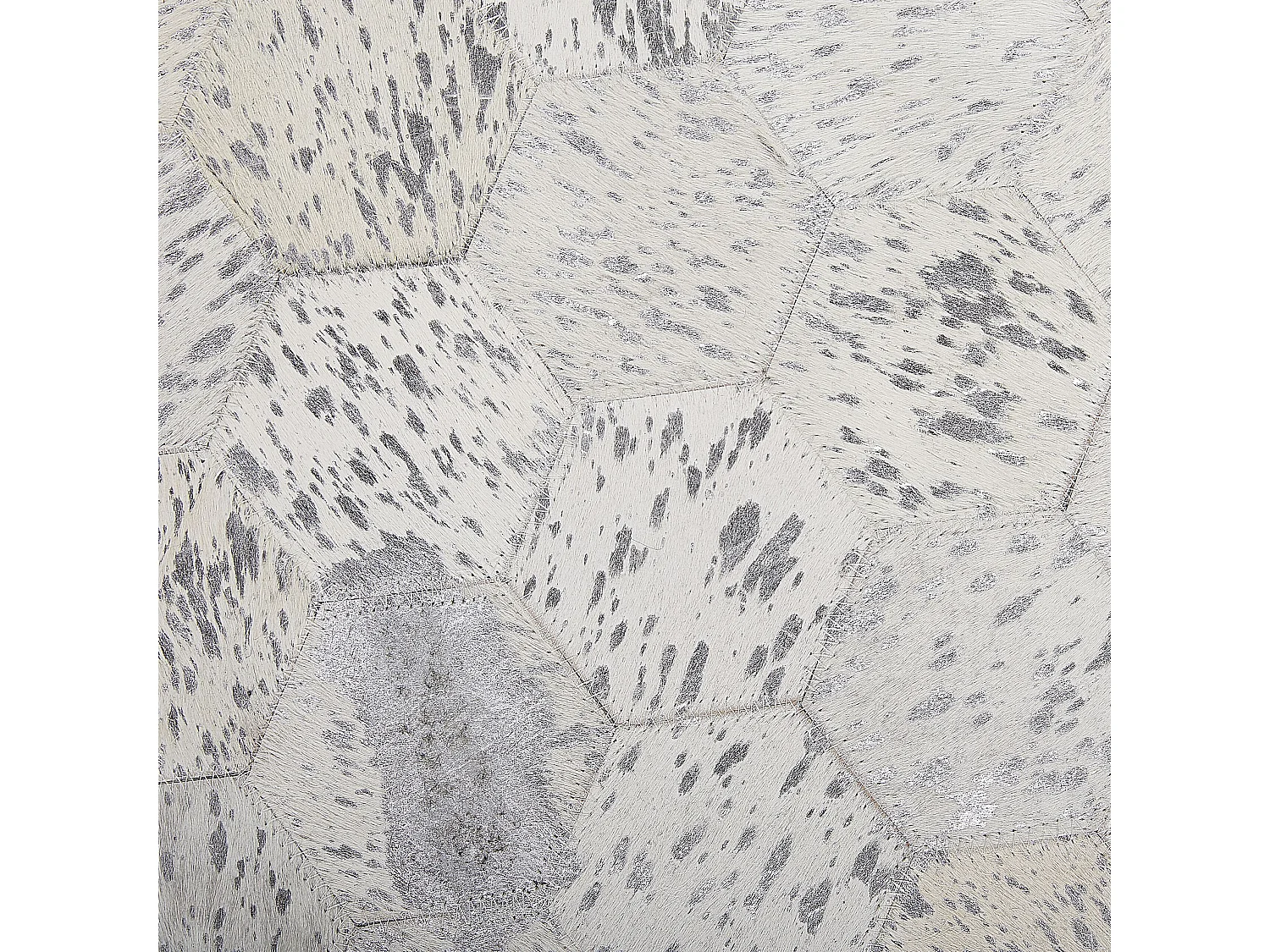 Teppich BOZKOY ø 140 cm Echtleder Silber