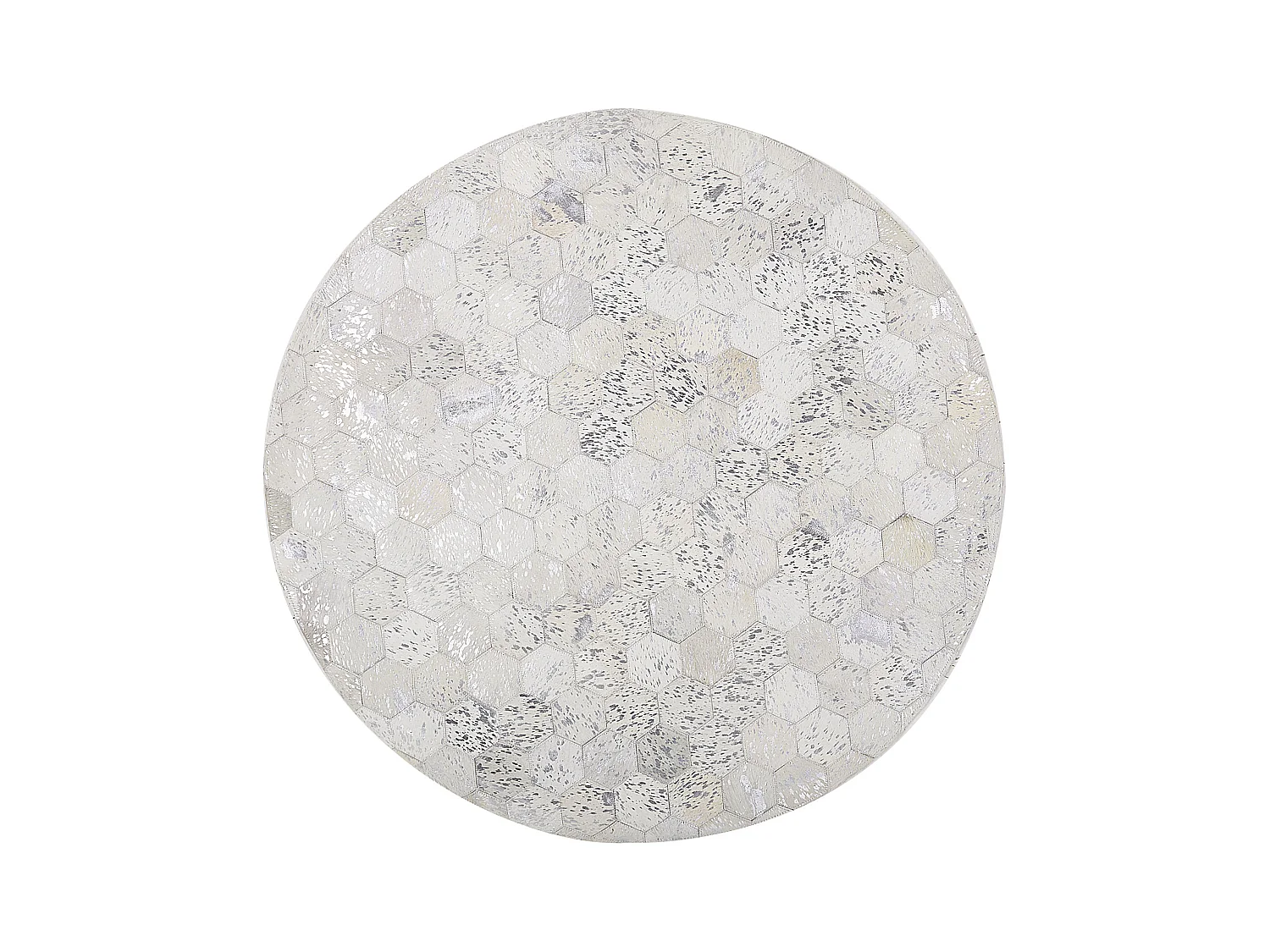 Teppich BOZKOY ø 140 cm Echtleder Silber