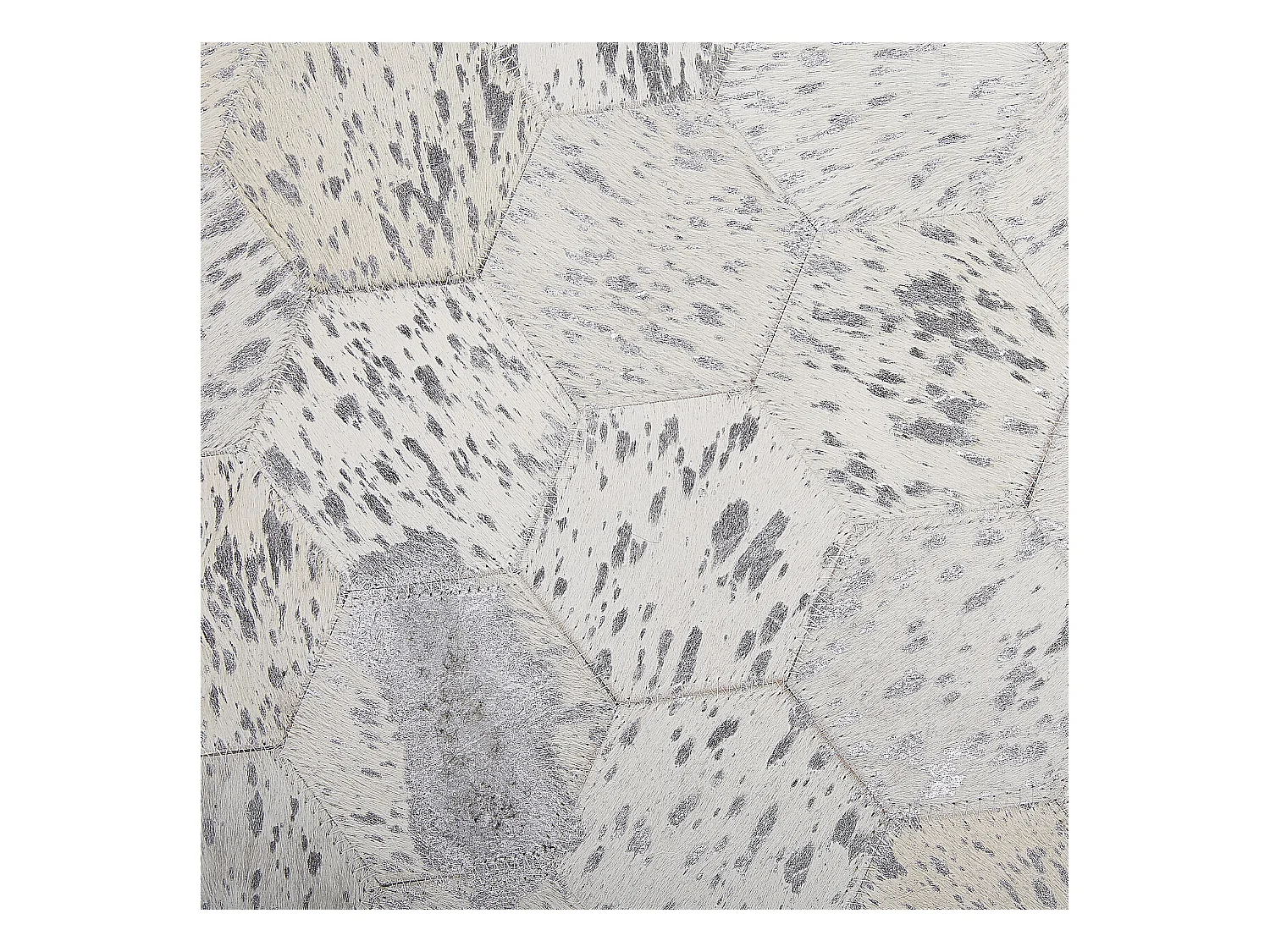 Teppich BOZKOY ø 140 cm Echtleder Silber