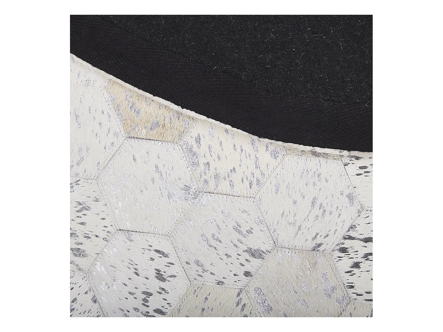 Teppich BOZKOY ø 140 cm Echtleder Silber