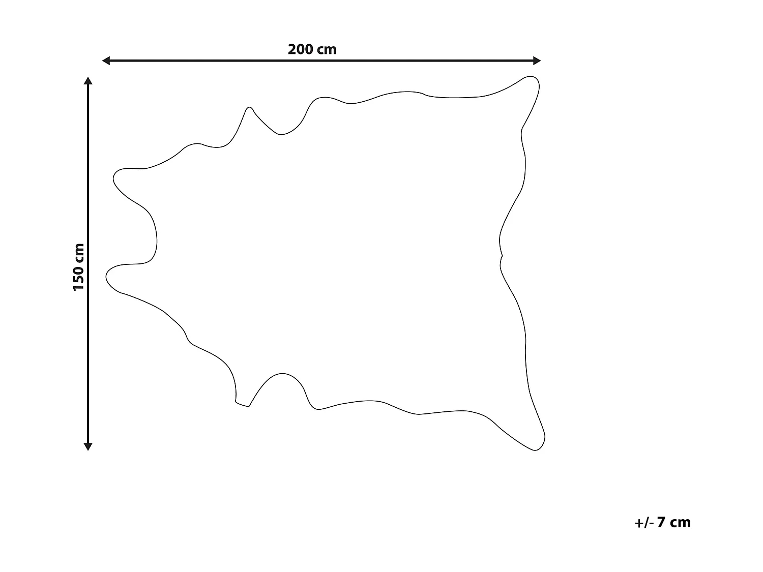 Kunstfell Teppich Kuhmuster weiß / braun Überwurf Webpelz Fellform 150 x 200 cm Bogong