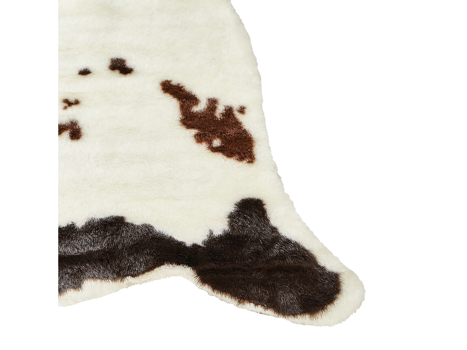 Kunstfell Teppich Kuhmuster weiß / braun Überwurf Webpelz Fellform 150 x 200 cm Bogong