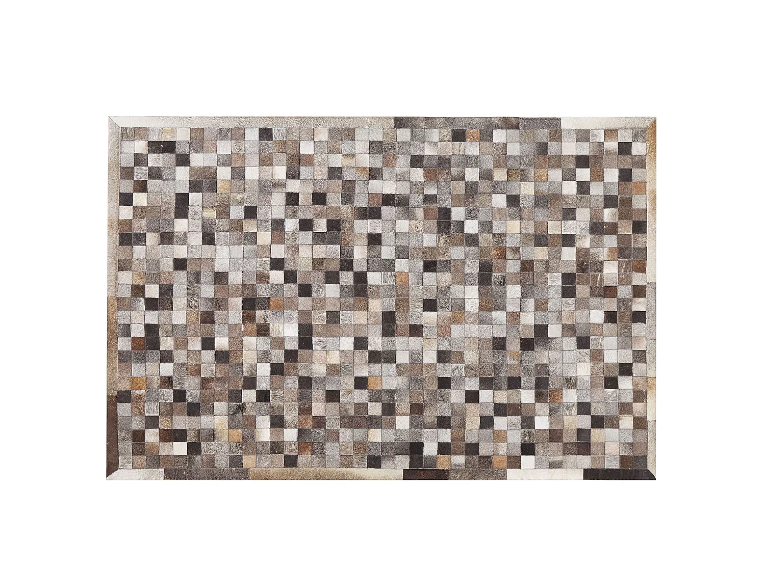 Rechteckiger Teppich aus Kuhfell mehrfarbig Patchwork 160x230 cm braun Armutlu