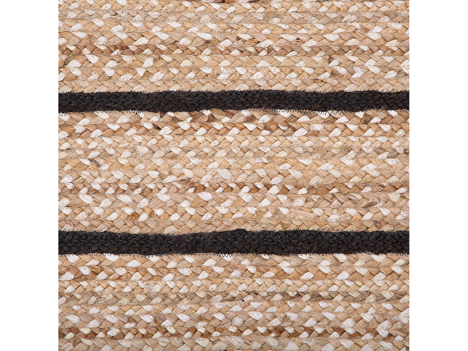 Rechteckiger Kurzflor Teppich schwarz/beige 80x150 cm Landhausstil Karadona