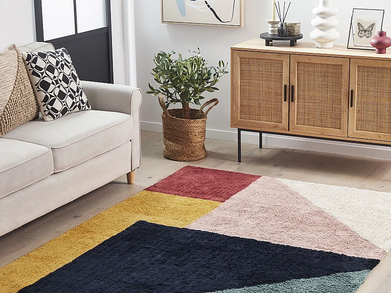 Katoenen Vloerkleed 160 x 230 cm Multicolour JALGAON