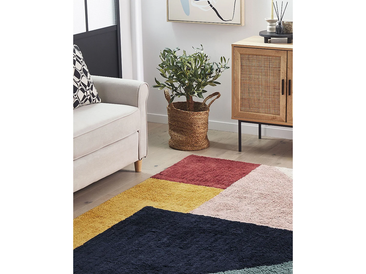 Alfombra de algodón multicolor 160 x 230 cm JALGAON