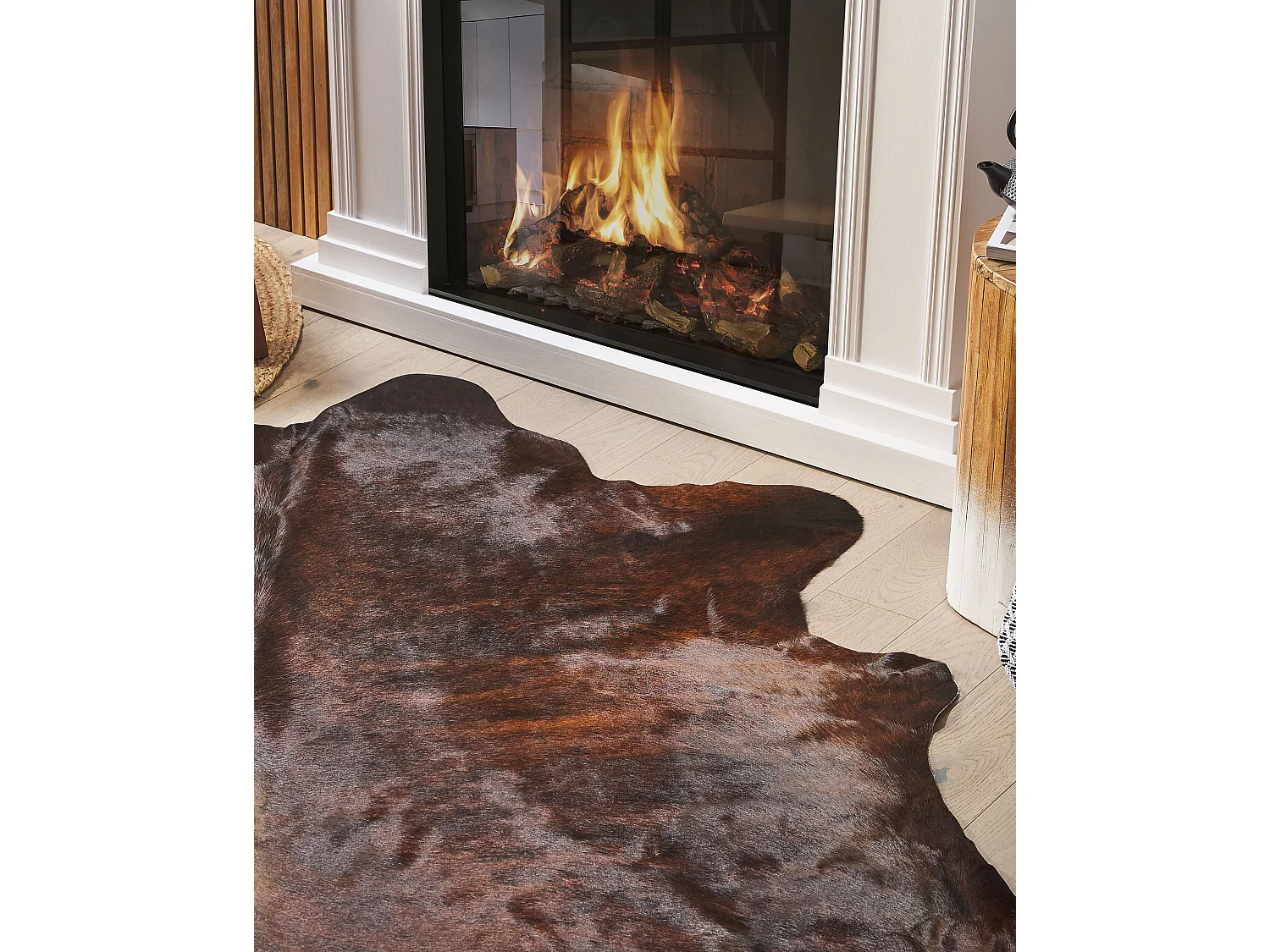 Kuhfell dunkelbraun 3-4 m² Brasilianischer Teppich Nasqu