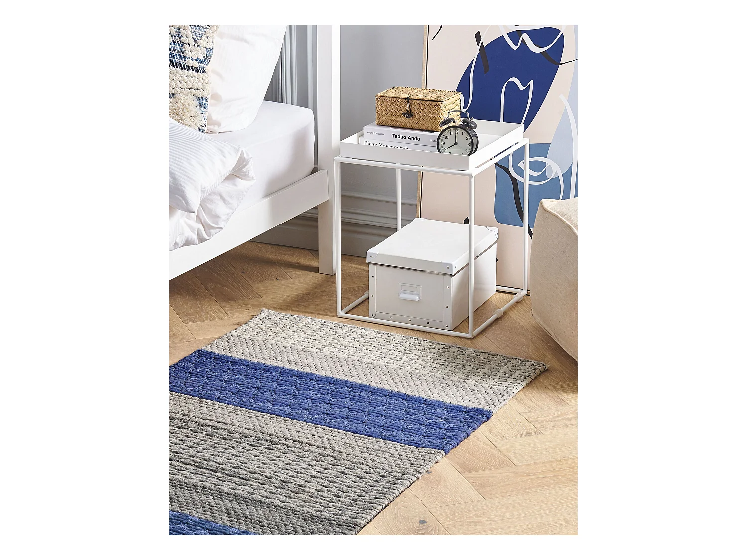 Tapis AKKAYA Bleu 80 x 150 cm Laine