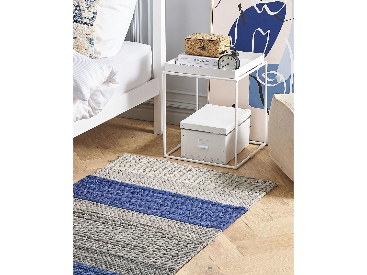 Tapis AKKAYA Bleu 80 x 150 cm Laine