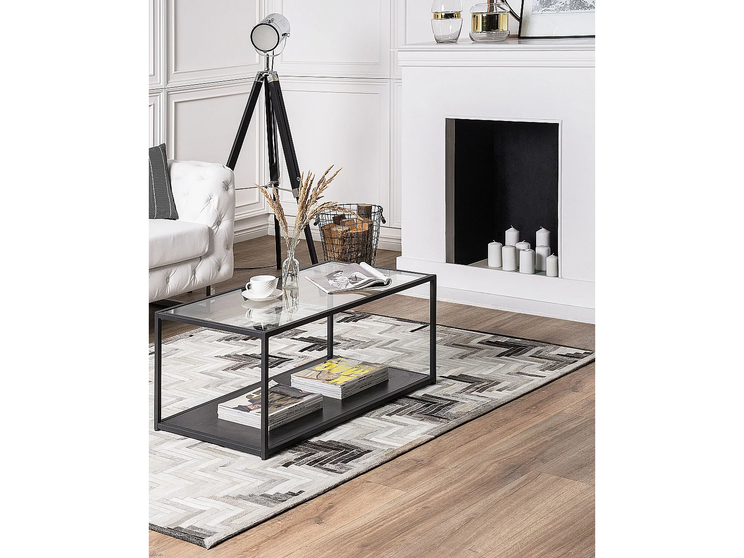 Tapis ARSUZ Beige 160 x 230 cm Cuir