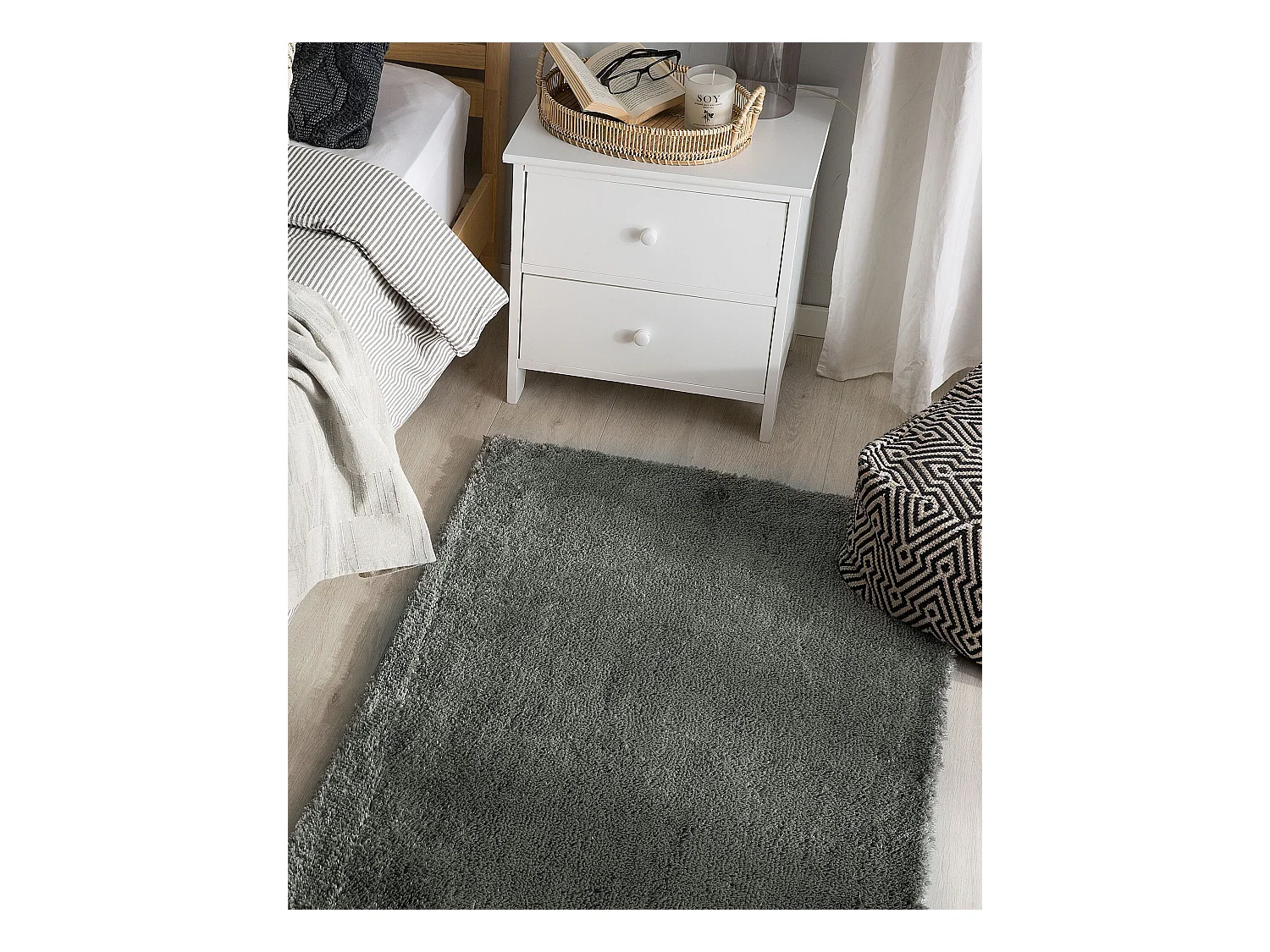 Alfombra gris oscuro 80 x 150 cm EVREN