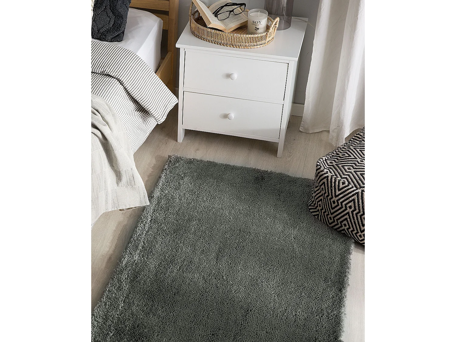 Alfombra gris oscuro 80 x 150 cm EVREN