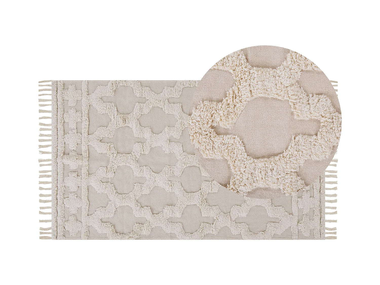 Tapis SULUOVA Beige 80 x 150 cm Coton