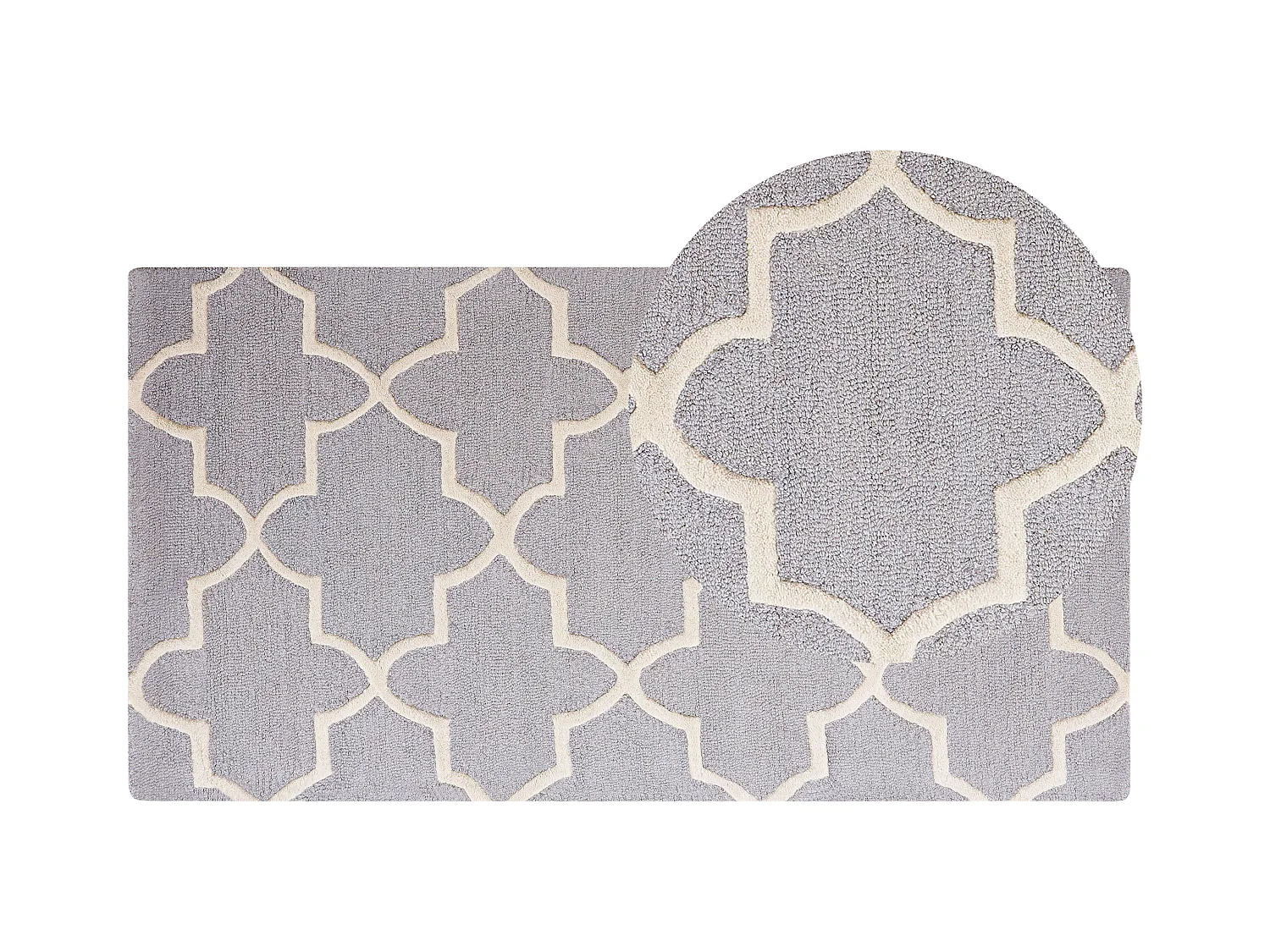 Tapis SILVAN Gris clair 80 x 150 cm Laine