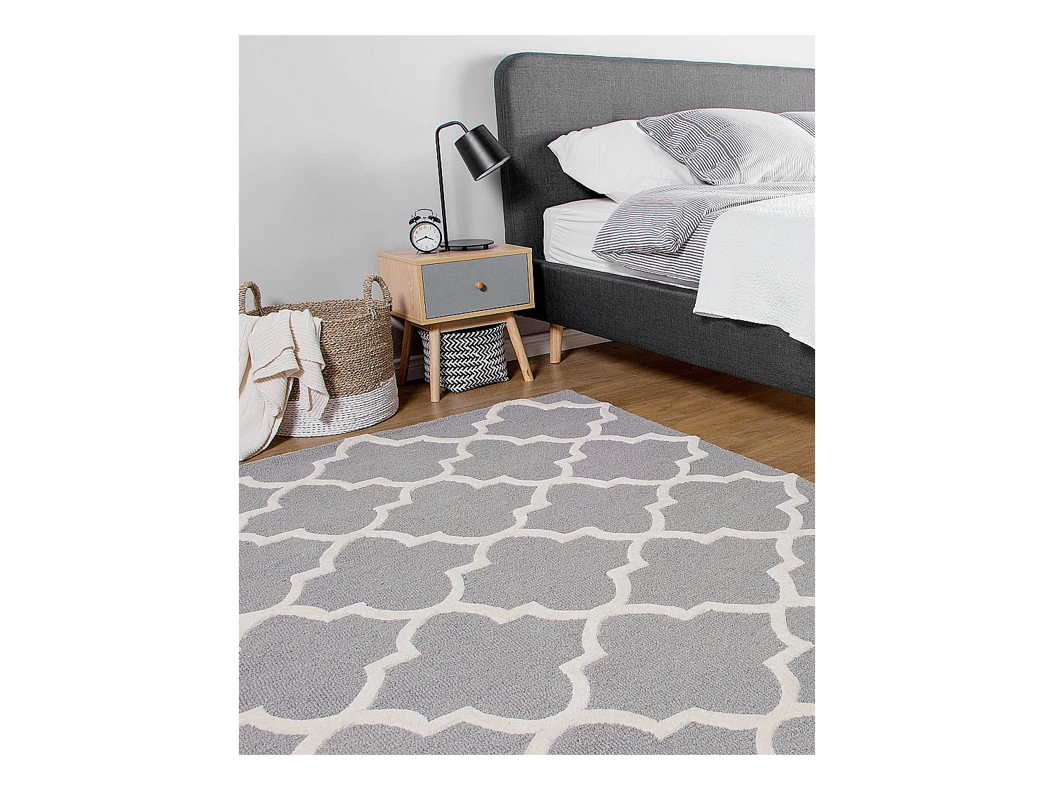 Tapis SILVAN Gris clair 80 x 150 cm Laine