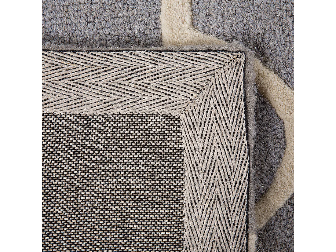 Tapis gris en laine et coton 80 x 150 cm SILVAN