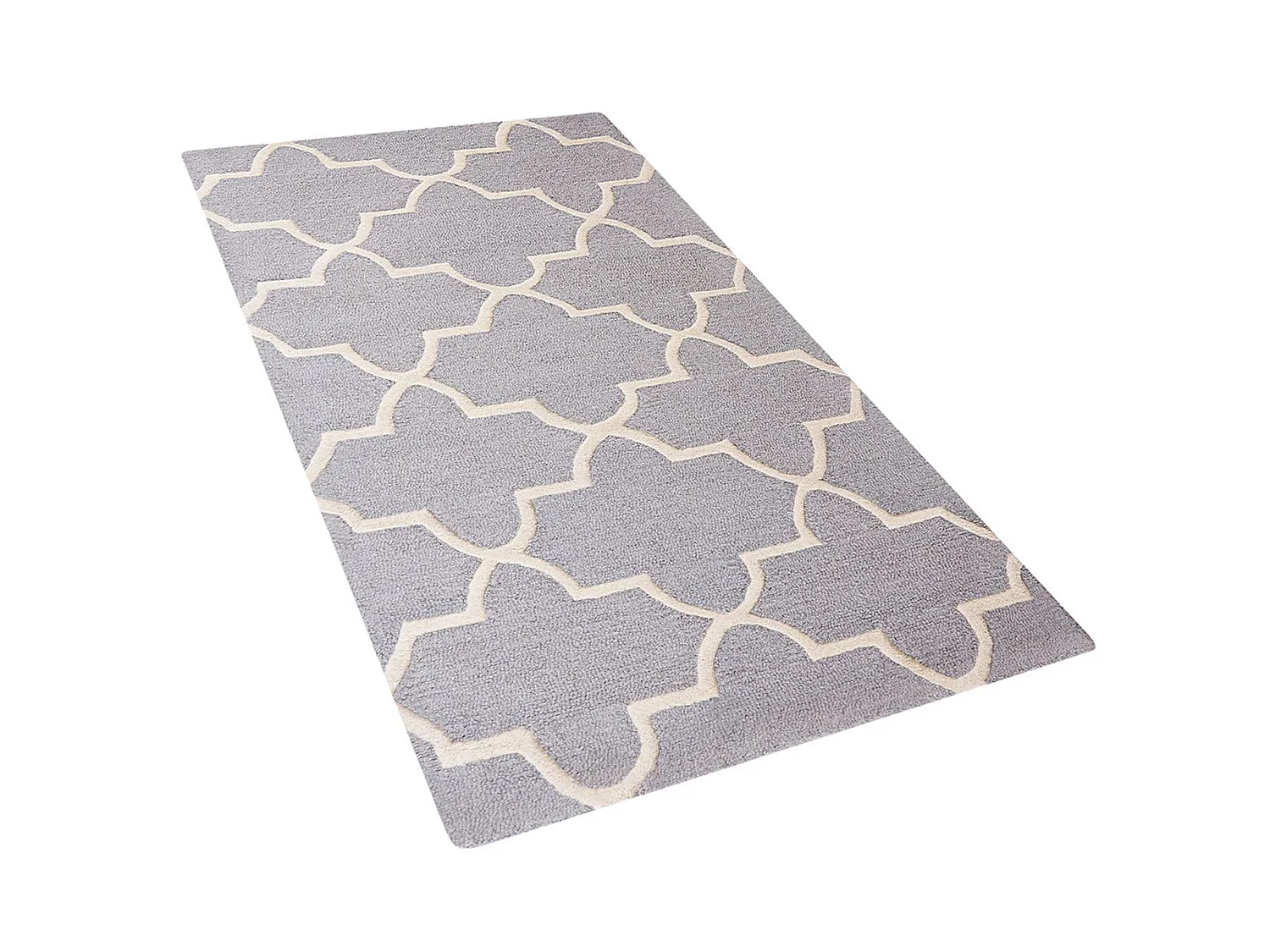 Tapis gris en laine et coton 80 x 150 cm SILVAN