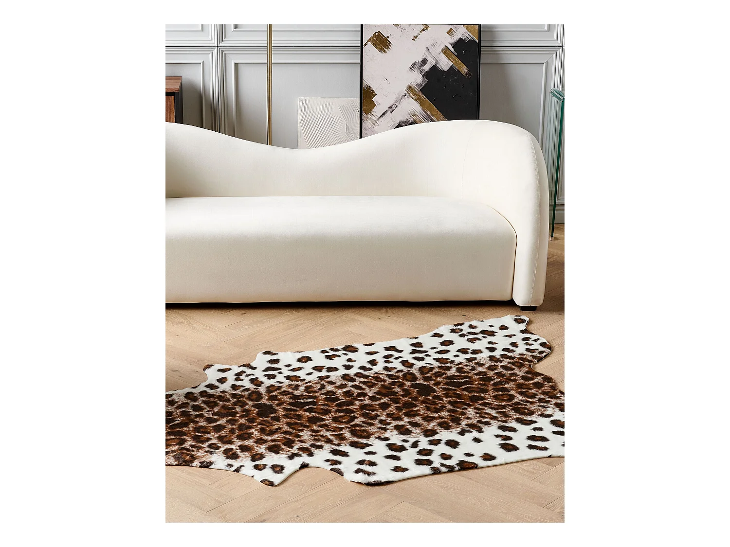 simili de vache BOGONG Marron/blanc 130 x 170 cm