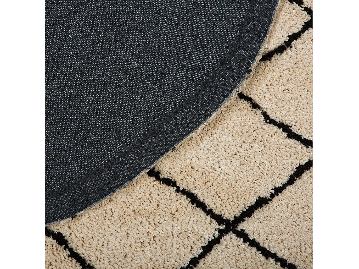 Vloerkleed polyester beige/zwart ø140 cm MIDYAT