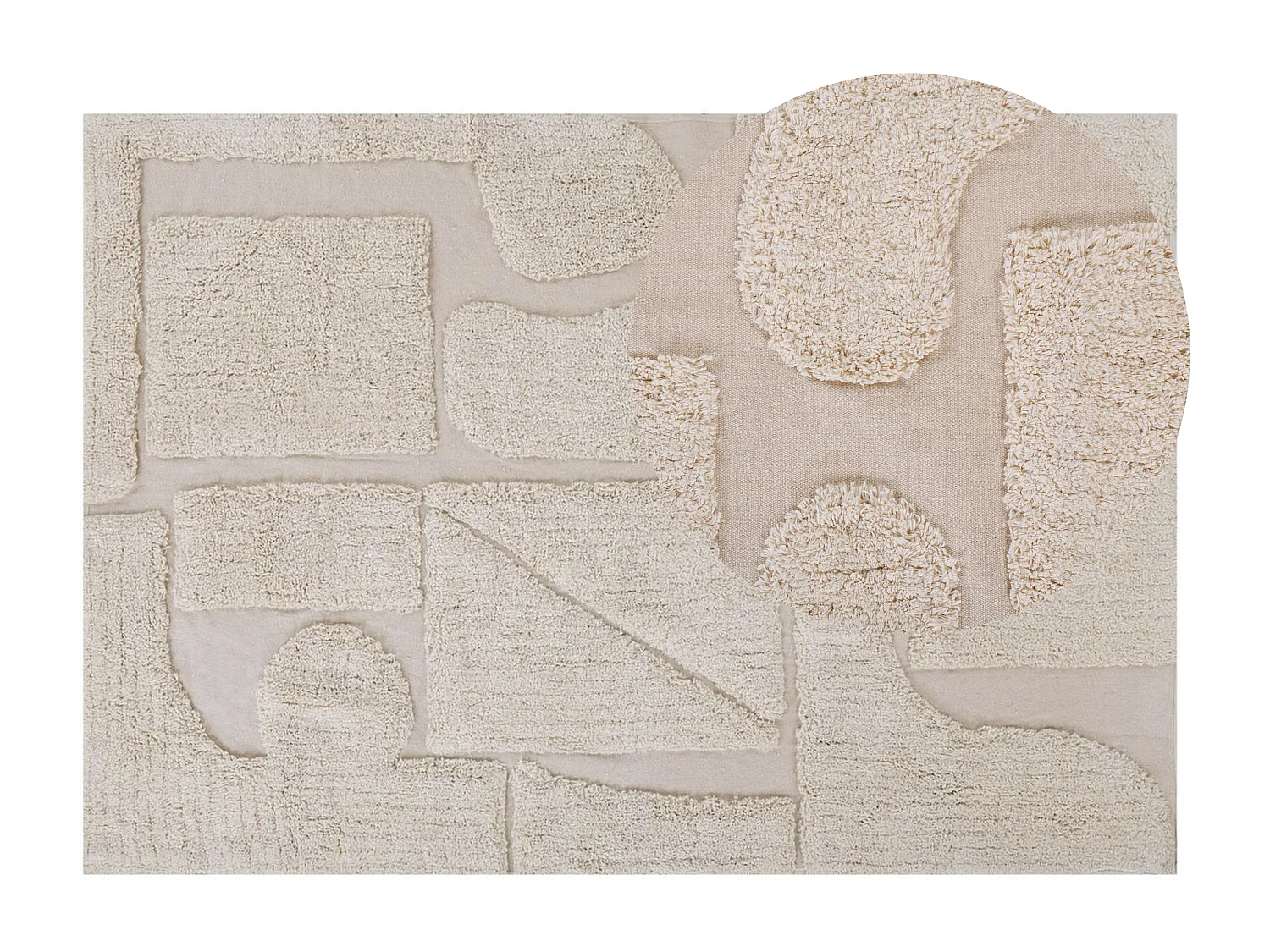 Vloerkleed katoen beige 160 x 230 cm DIYADIN