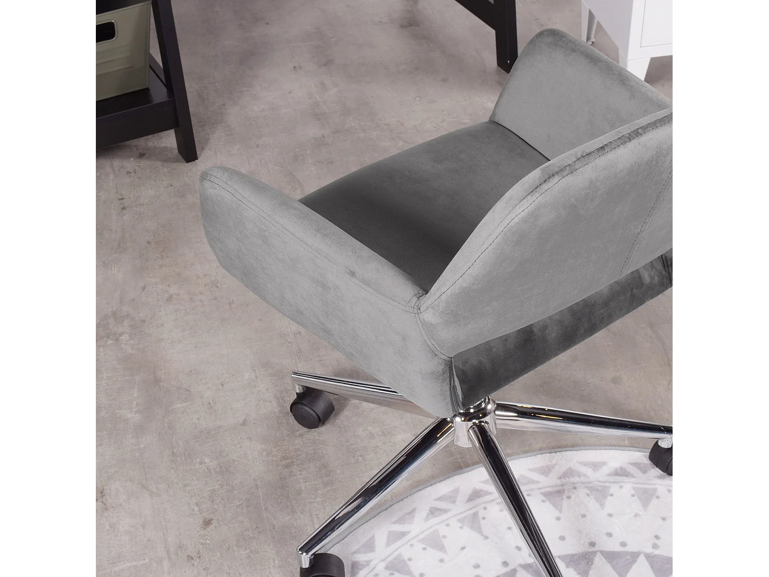 Chaise de bureau grise avec revêtement en tissu - réglable en hauteur - 55 * 56 * 75-85cm
