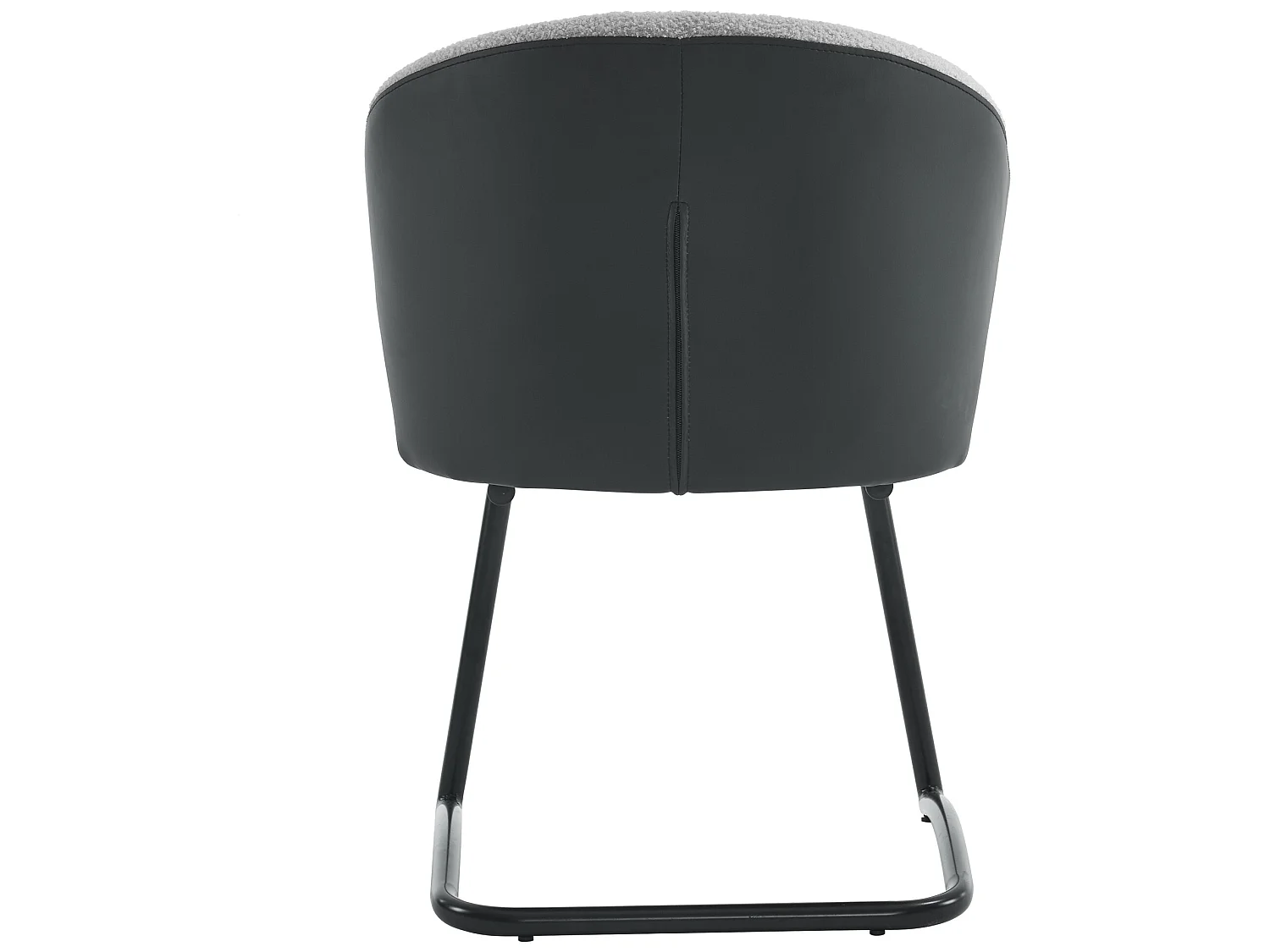 Lot de 4 chaises en peluche teddy, gris