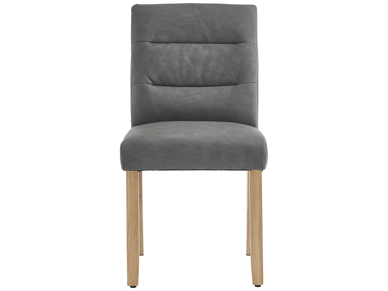 Chaise moderne en pu avec dossier en bois de chêne - lot de 2