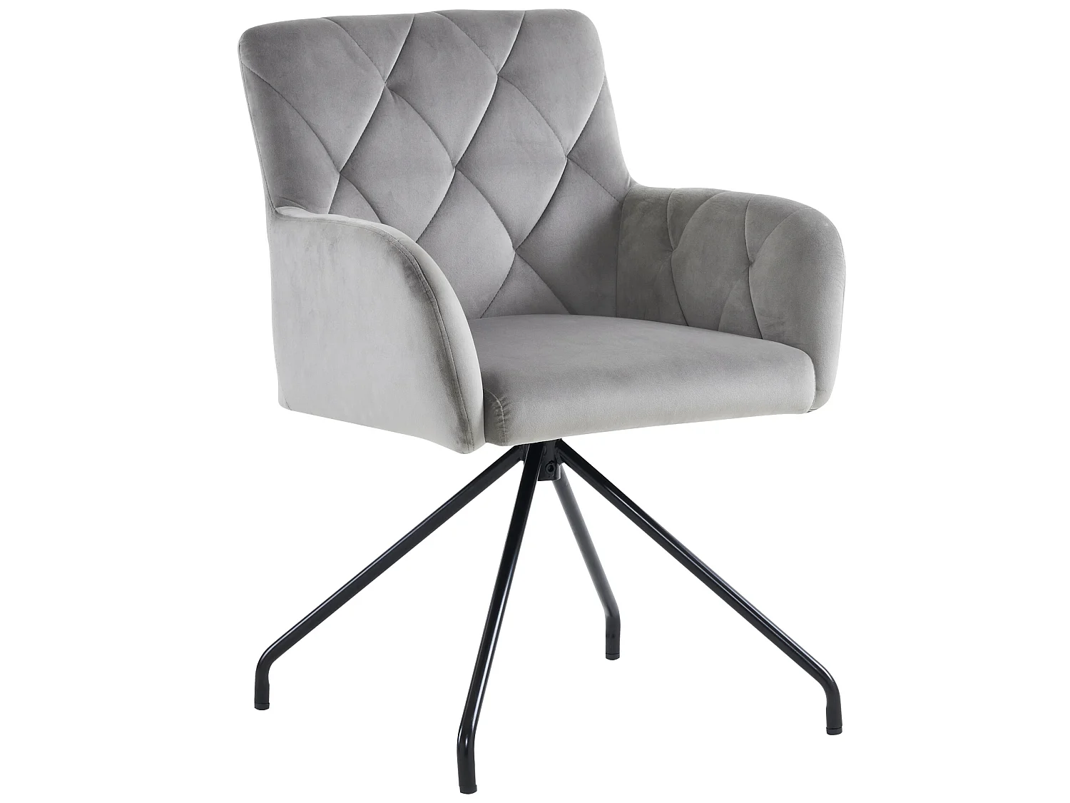 4 eetkamerstoelen met ruitpatroon, lichtgrijze zitting