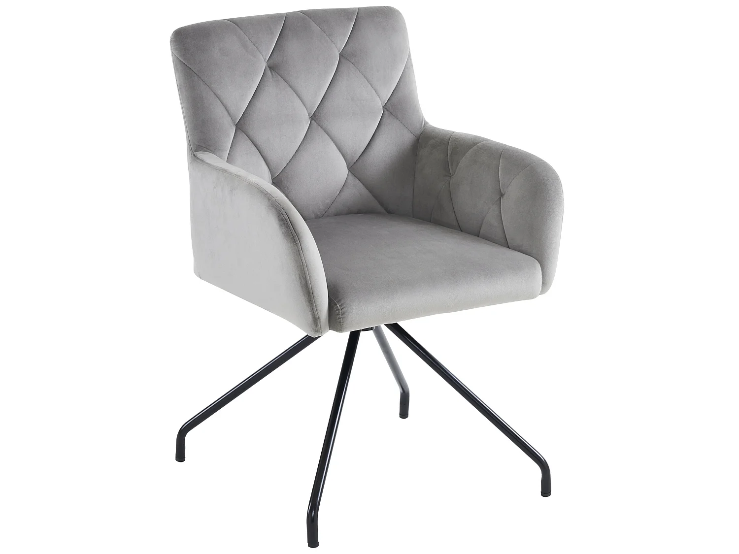 4 eetkamerstoelen met ruitpatroon, lichtgrijze zitting