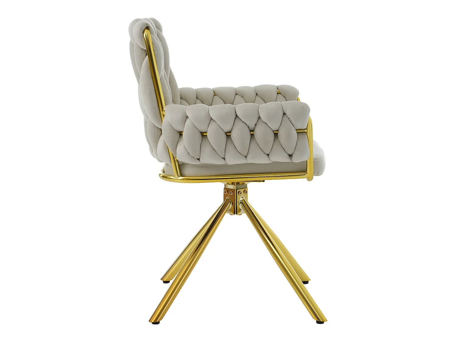 Ensemble de 4 chaises de salle à manger en velours, beige