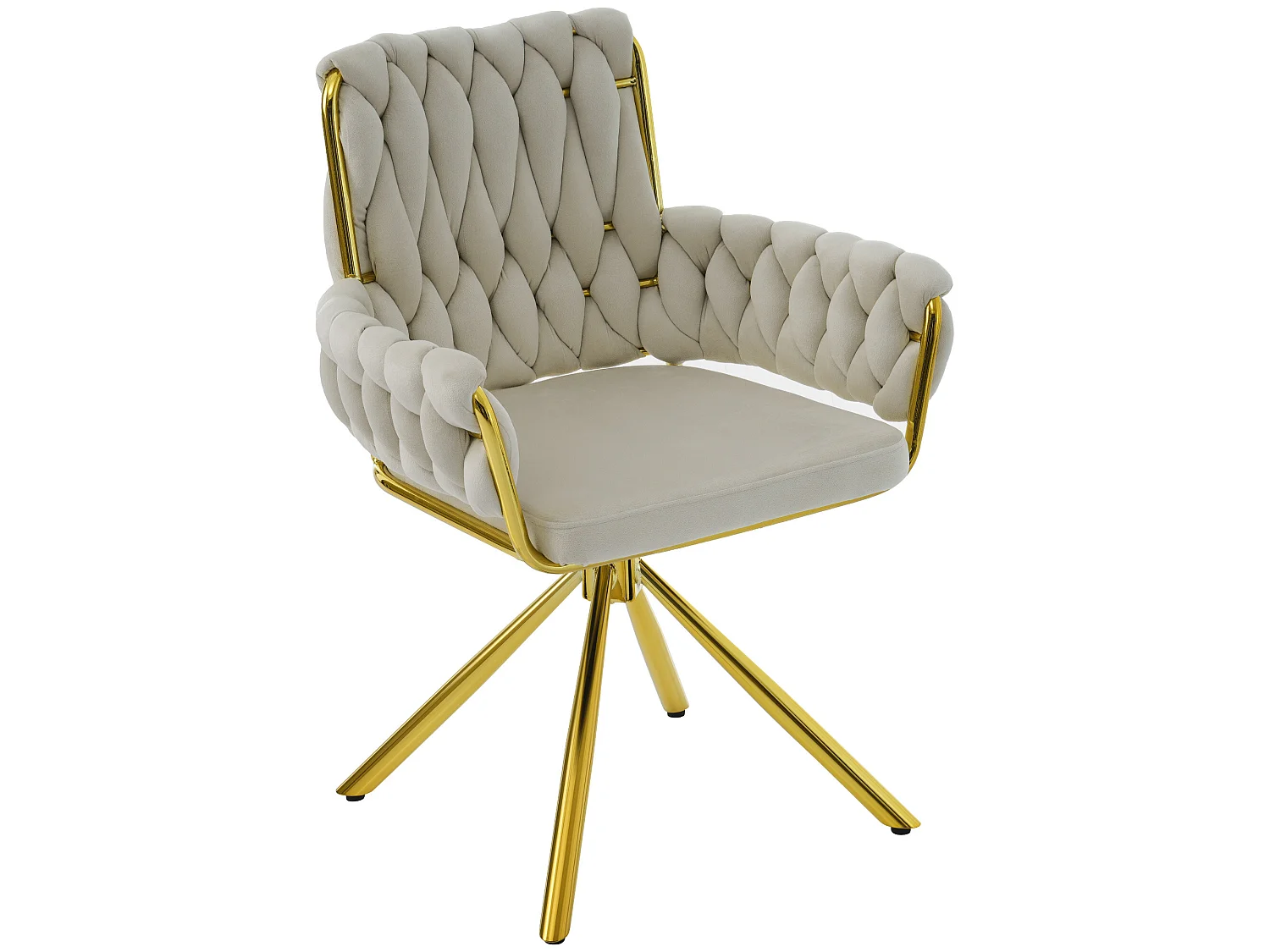 Chaise en velours de luxe pour salle à manger, ensemble de 6 chaises, beige