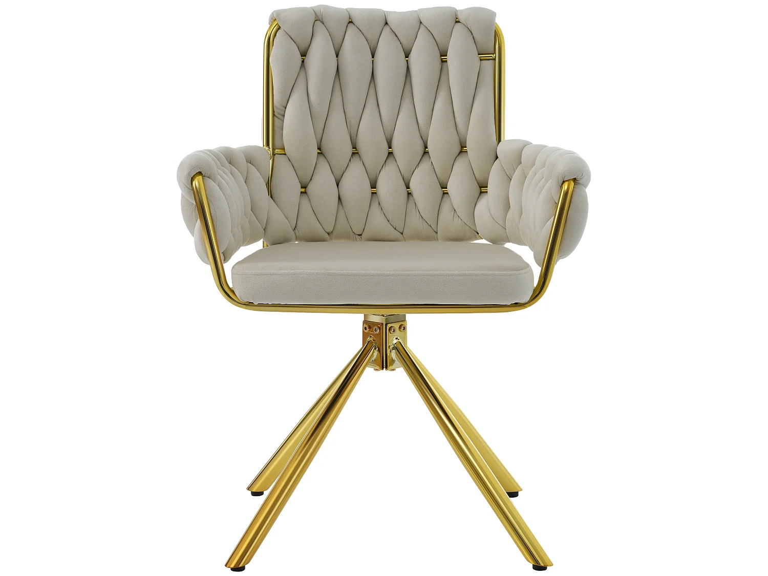 Chaise en velours de luxe pour salle à manger, ensemble de 6 chaises, beige