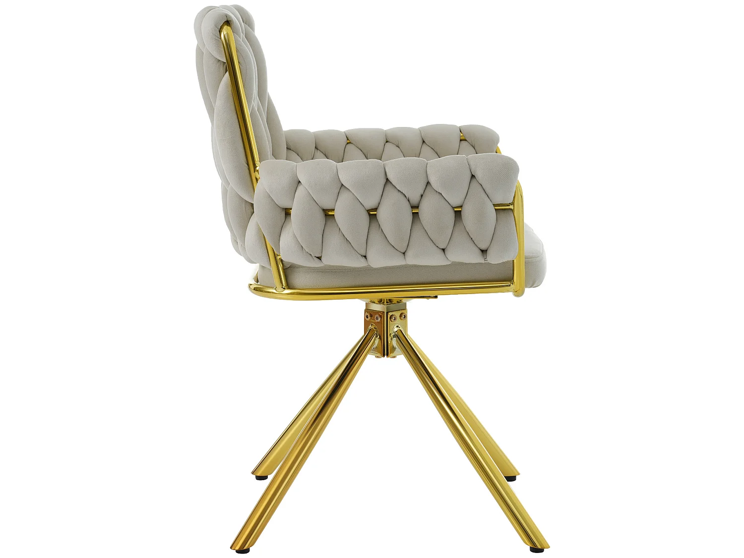 Chaise en velours de luxe pour salle à manger, ensemble de 6 chaises, beige