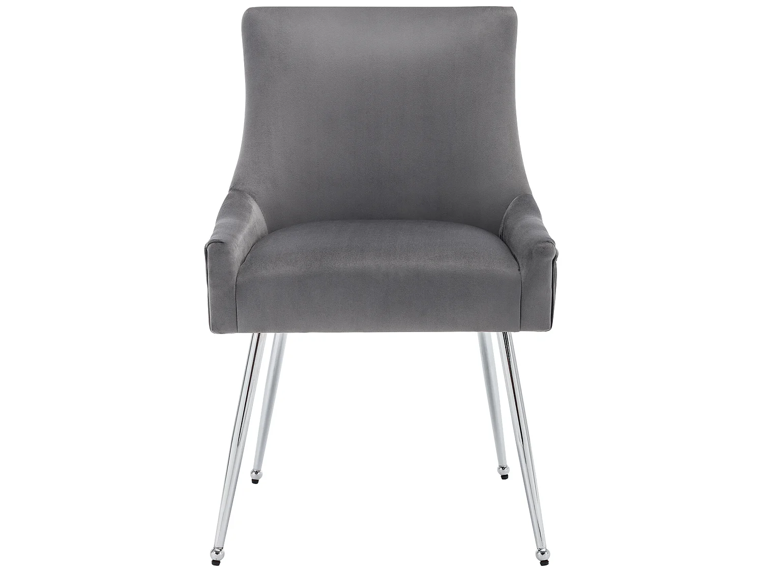 Set van 4 verticaal gestreepte grijze eetkamerstoelen