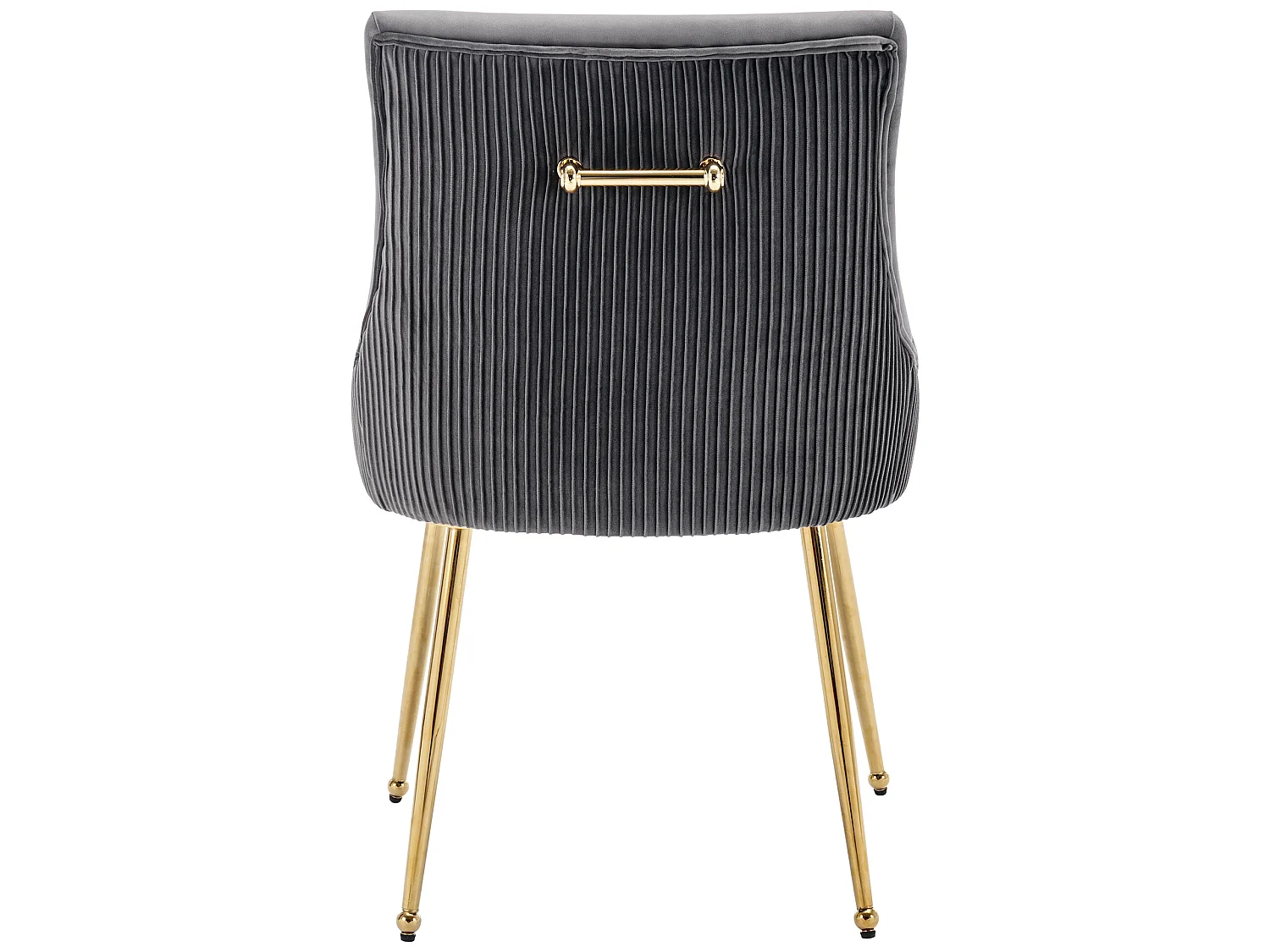 Moderne stoel met 6 verticaal gestreepte stoelen, gevoerde zitting, grijs