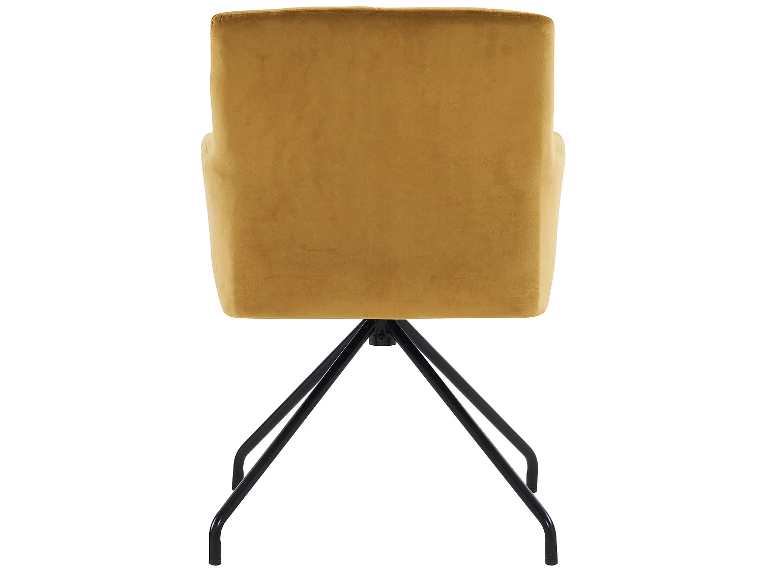 Ensemble de 6 chaises de salle à manger avec motif de losanges, fauteuil rembourré à 4 pattes en métal,  en éponge et en velours, jaune