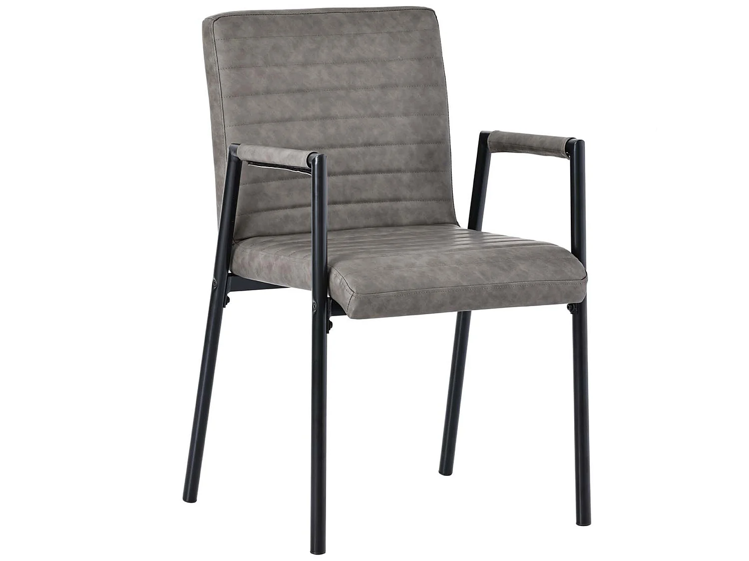 Stoel - set van 6 verticaal gestreepte eetkamerstoelen, grijs