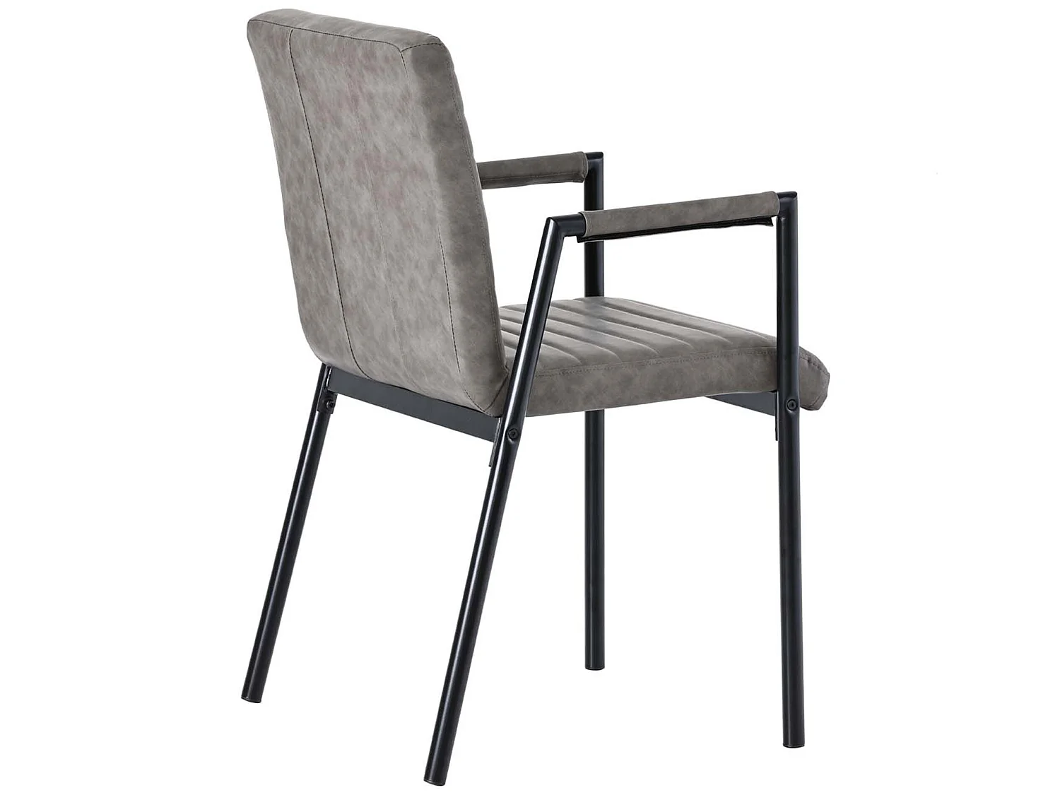 Stoel - set van 6 verticaal gestreepte eetkamerstoelen, grijs