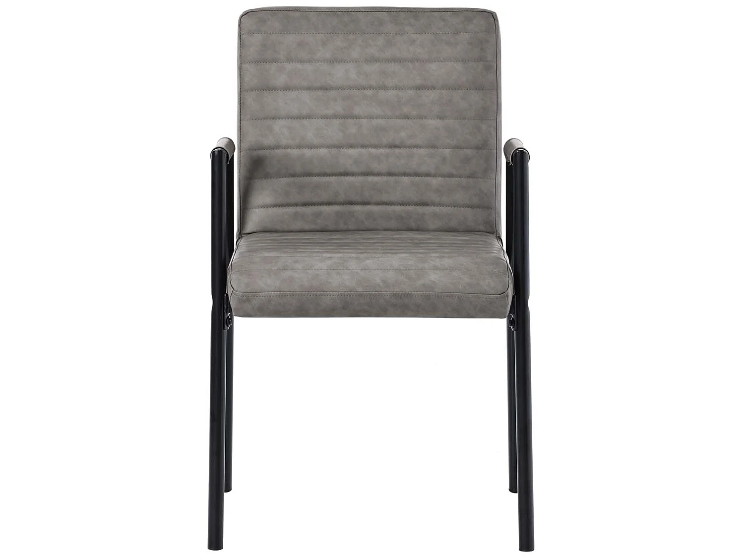 Stoel - set van 6 verticaal gestreepte eetkamerstoelen, grijs