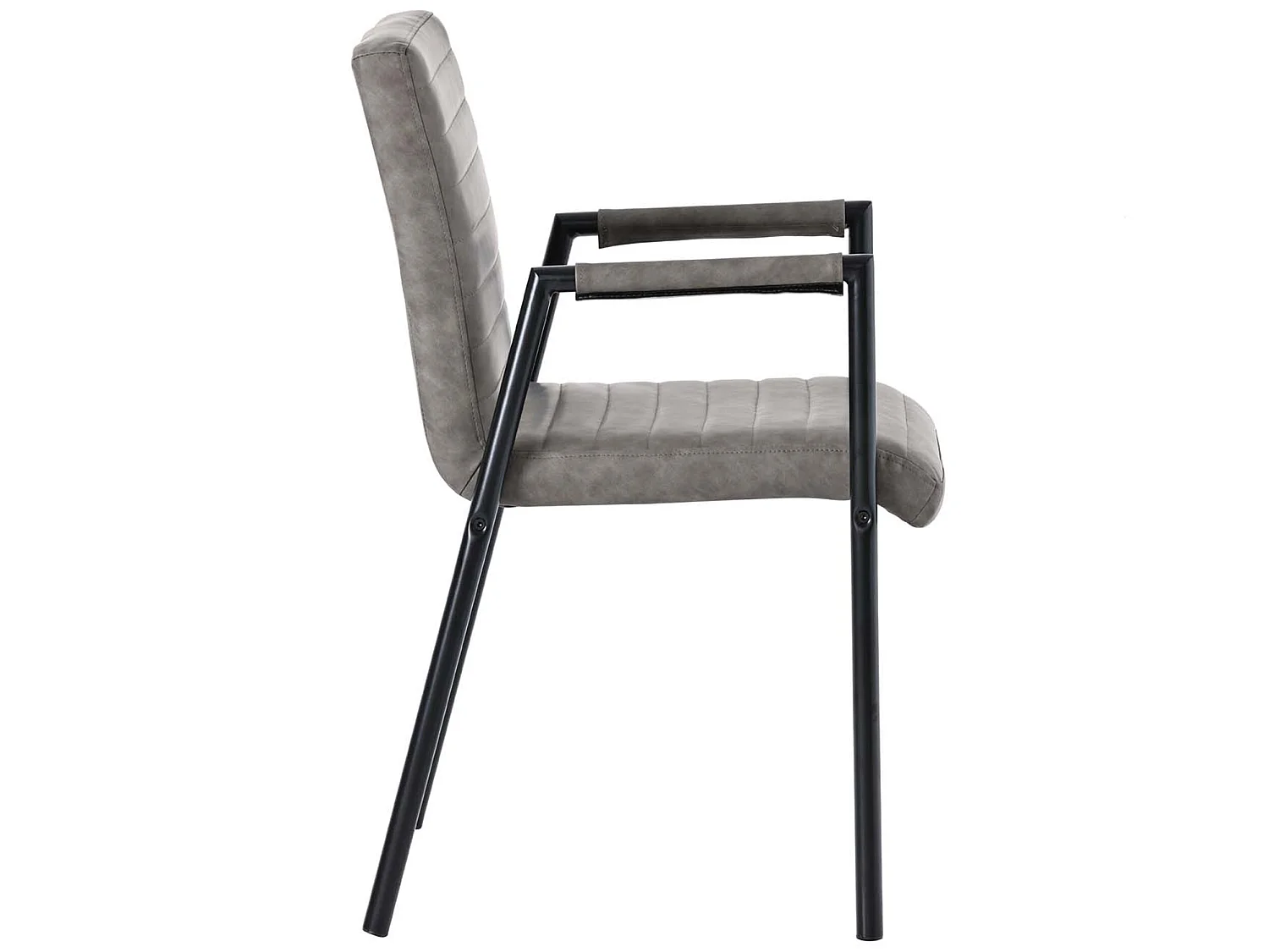 Stoel - set van 6 verticaal gestreepte eetkamerstoelen, grijs