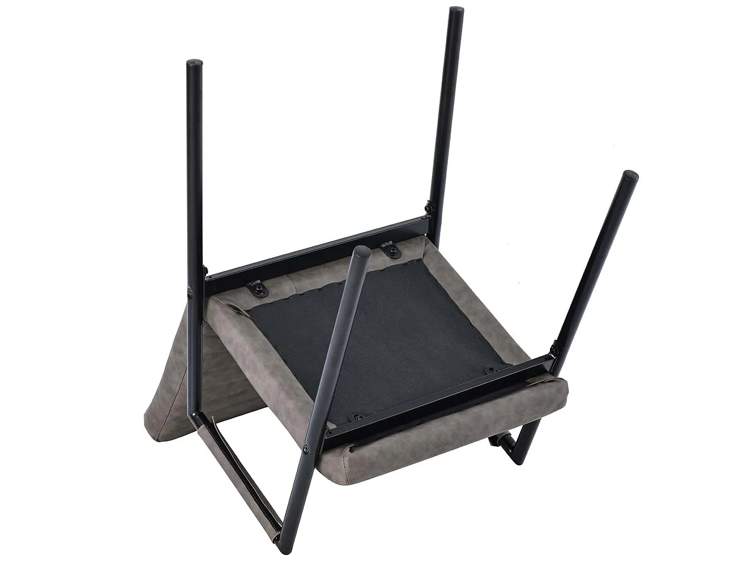 Stoel - set van 6 verticaal gestreepte eetkamerstoelen, grijs