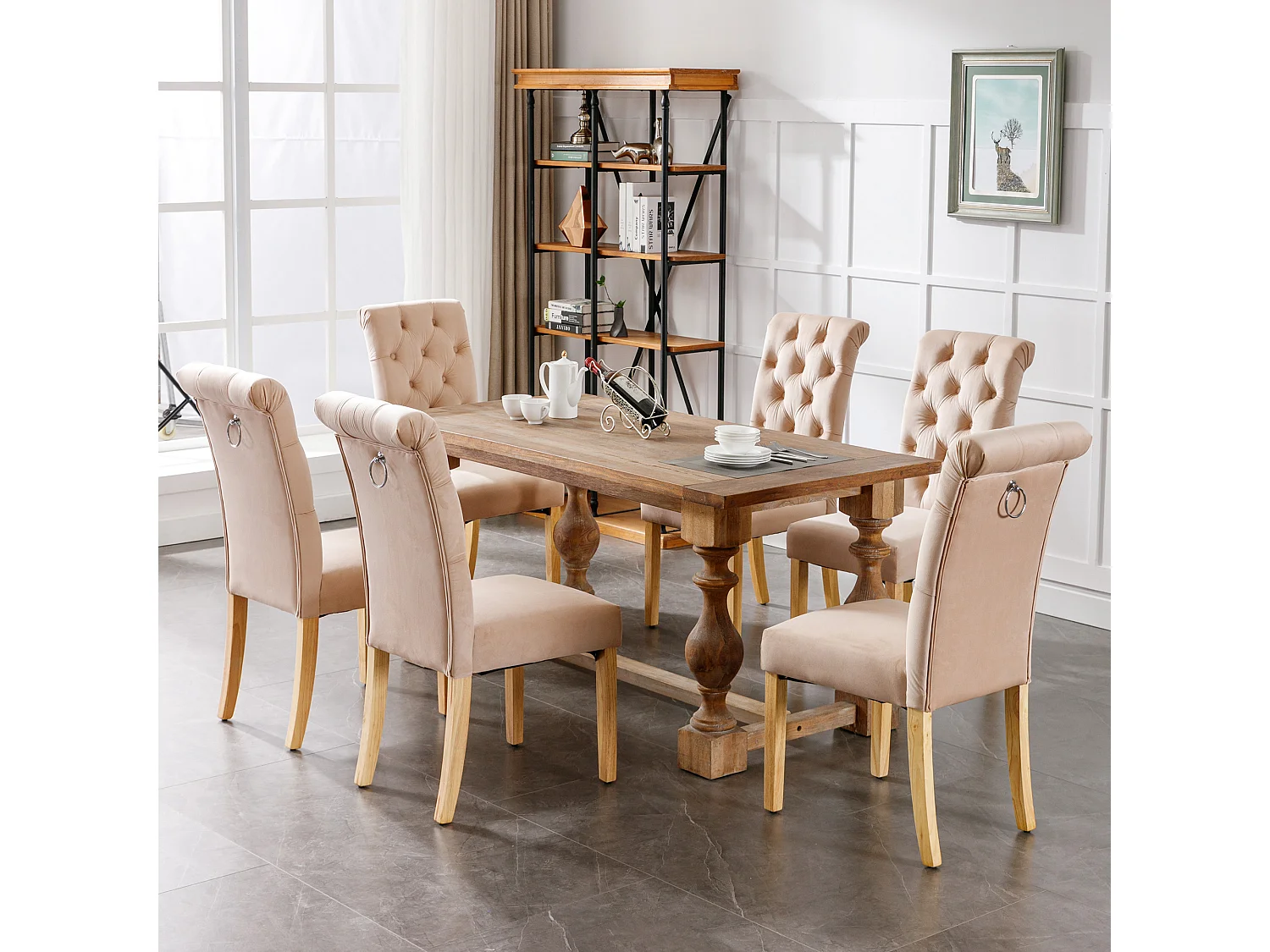 Ensemble de 4 chaises de salle à manger marron