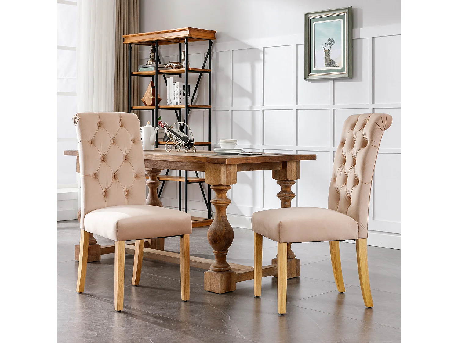 Ensemble de 4 chaises de salle à manger marron