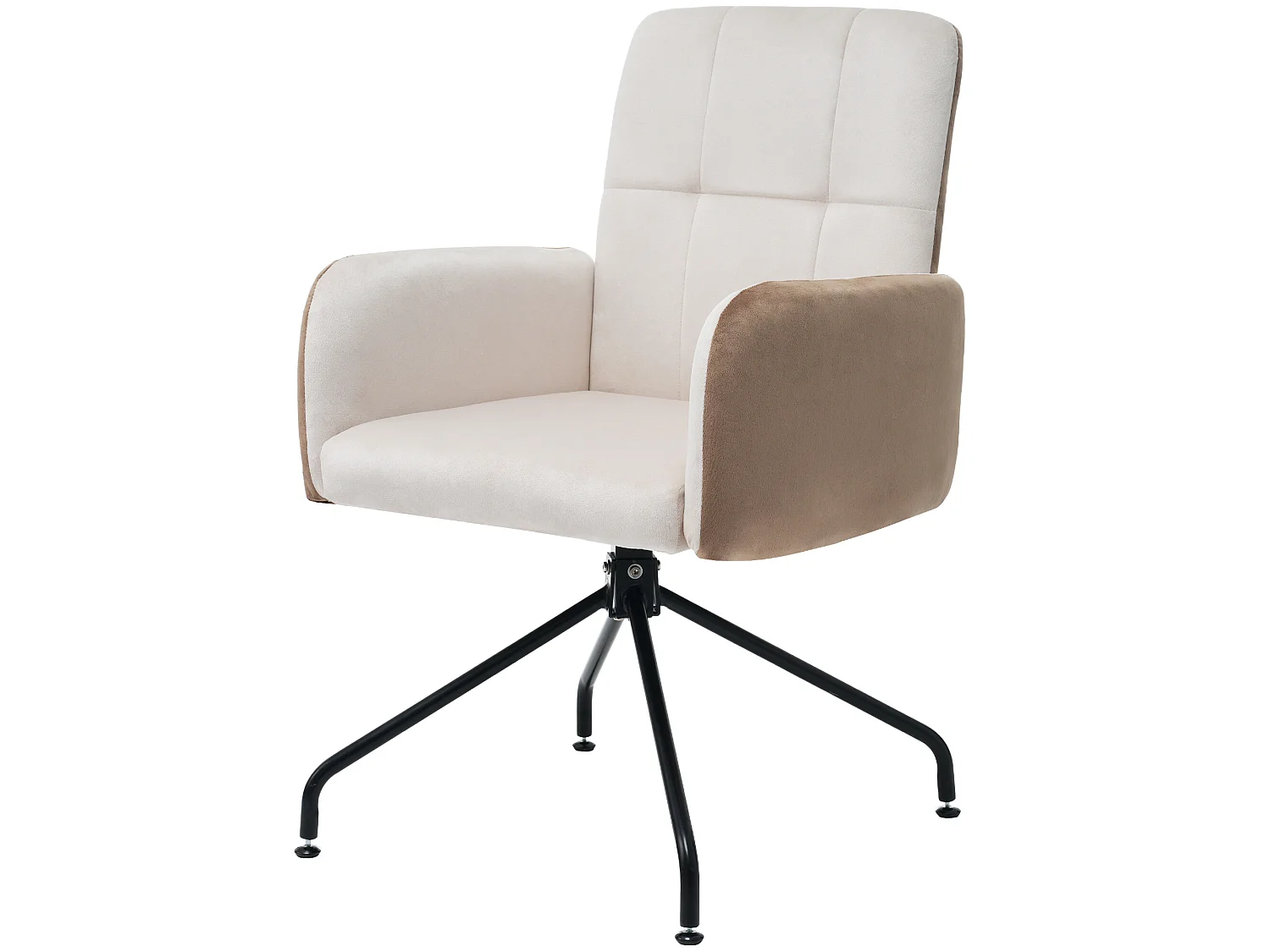 Passender Samtstuhl, 1er-Set, Esszimmersessel, Drehstuhl, Beige