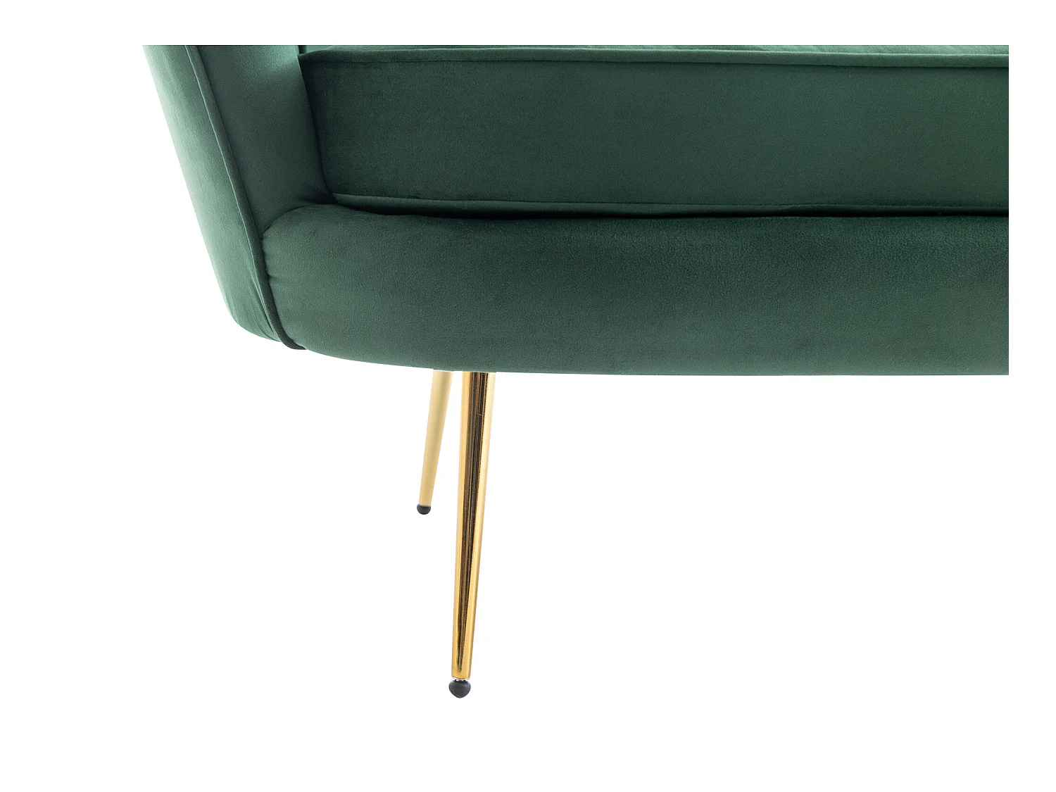 Canapé 2 places et fauteuil coquillage en velours vert sapin DANDELION de Pascal Morabito