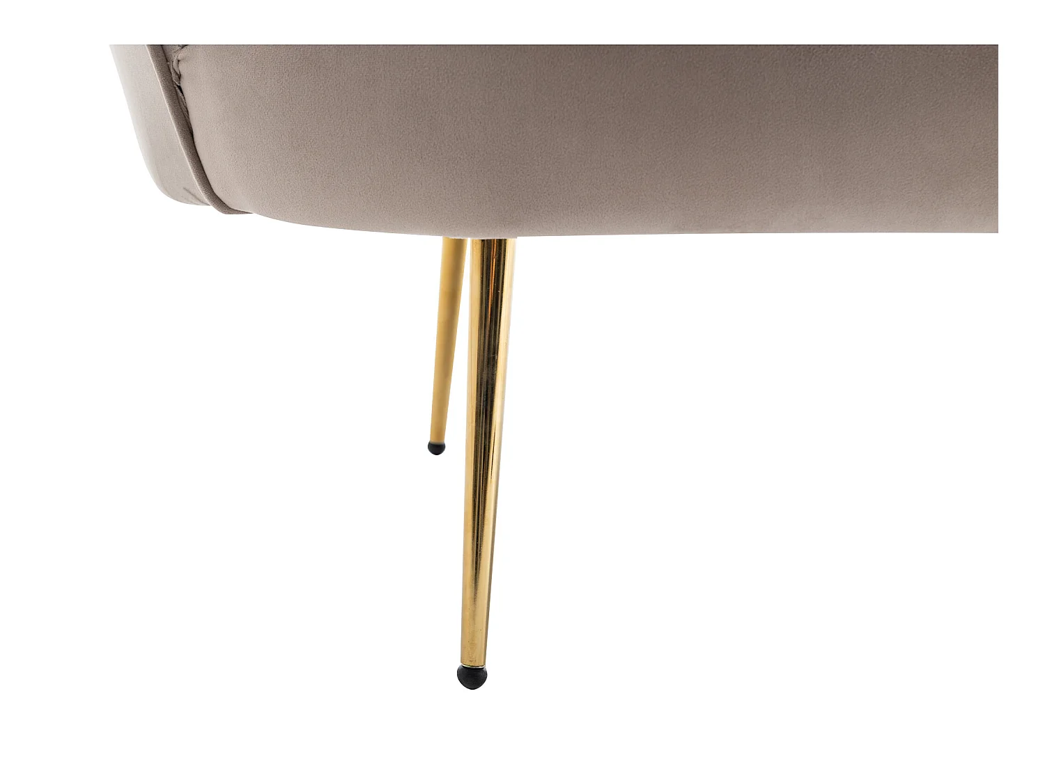 Zitbank 2 personen en fauteuil in schelpvorm in taupe fluweel DANDELION